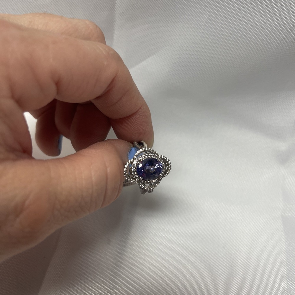 925 Sterling Silver Women's Tanzanite Ring Size 7 New Stunning - Picture 4 of 15
